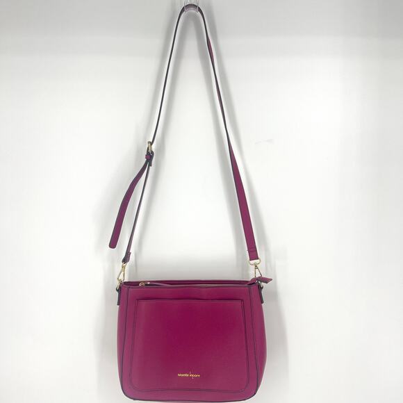 Nanette Lepore Rita Pebbled Finish Leather Raspberry Pink Shoulder Bag Purse - Picture 1 of 10